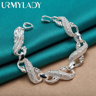 Pulseira de Dragão em Prata Esterlina 925 URMYLADY para Homens e Mulheres, Presente para Festa de Natal GMFA
