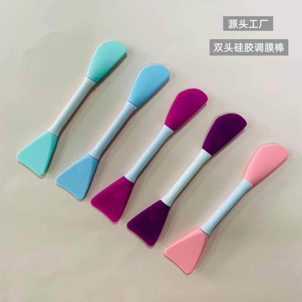 Pincel de Silicone de Duas Pontas para Máscara, Bastão para Misturar Máscara, Aplicador de Máscara de Argila de Silicone