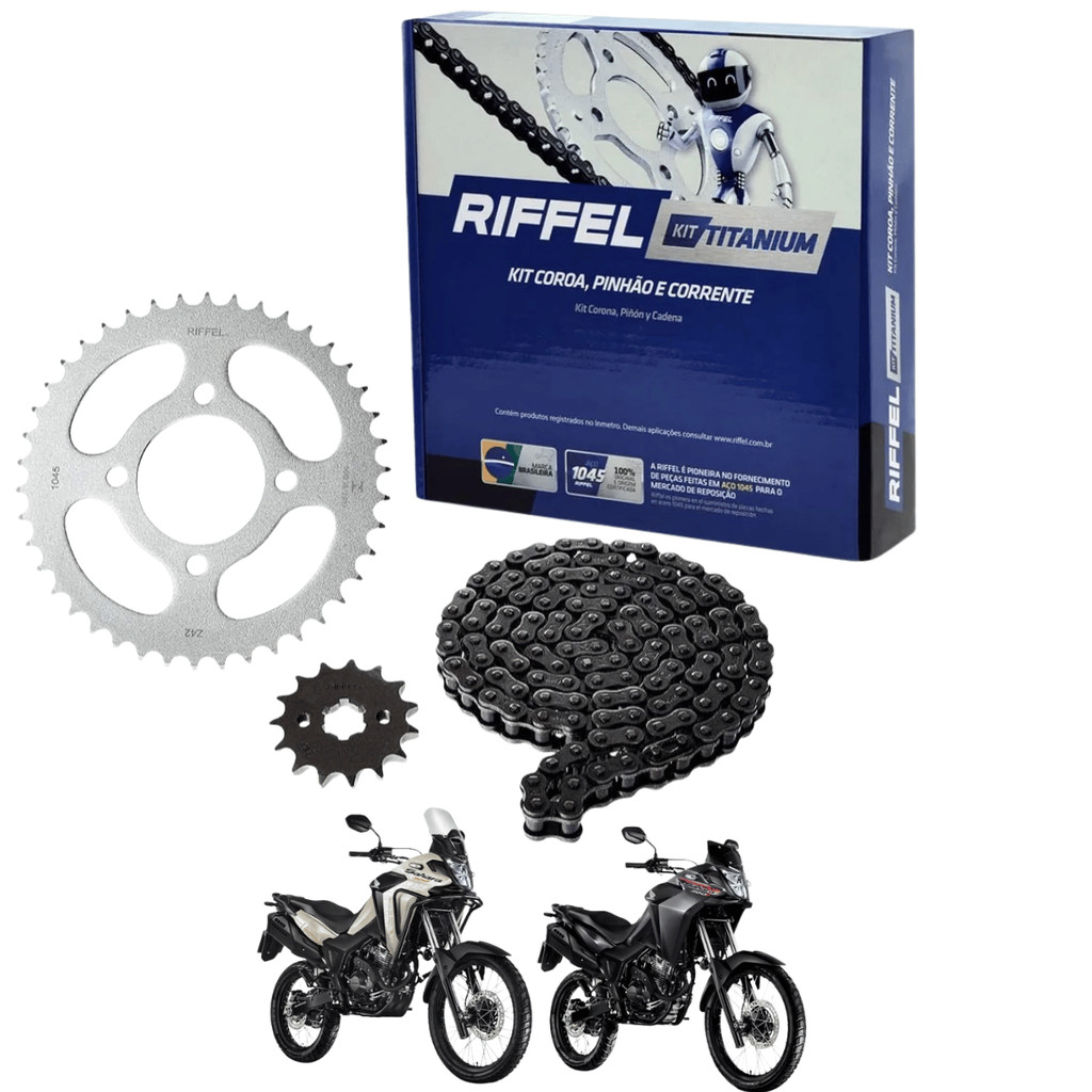 Kit Relação Transmissão TRAÇÃO Honda Sahara 300 2024 2025 2026 Rally Adv SEM RETENTOR