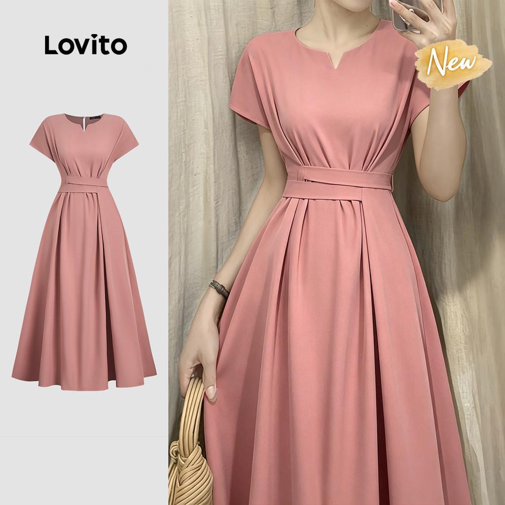 (New Arrival) Lovito Elegante Laço Nas Costas Simples Confortável e Estiloso Cin