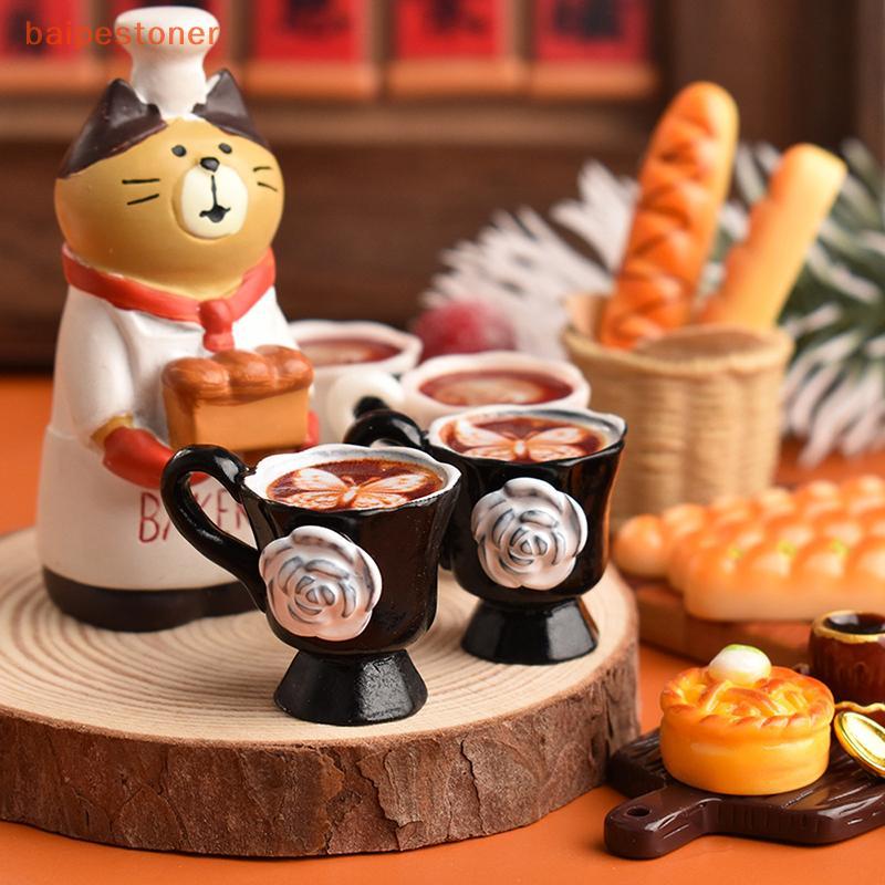 [baipestoner] 3 Unidades/Conjunto Casa De Bonecas Em Miniatura Rosa Xícara De Café Bebidas Cozinha Comida Para Boneca Ac