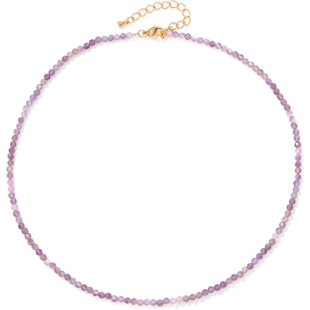 Colar de Cristal Feminino 3mm, Colar de Pedras Feito à Mão, Colar de Cristal de Cura, de Pedras Preciosas, d