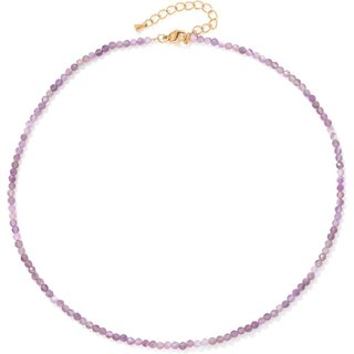 Colar de Cristal Feminino 3mm, Colar de Pedras Feito à Mão, Colar de Cristal de Cura, Colar de Pedras Preciosas, Colar d