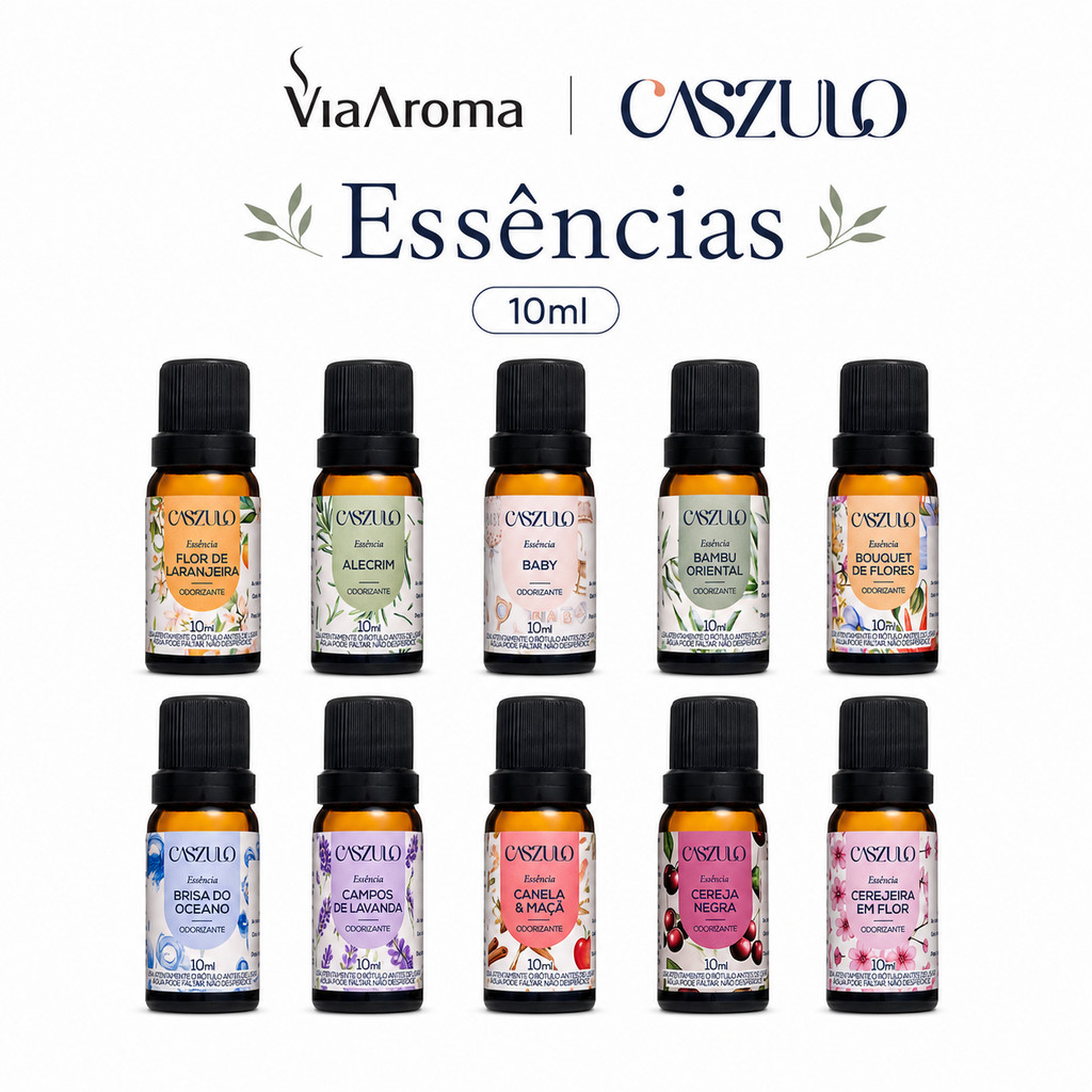 Essência Caszulo Via Aroma 10ml Odorizante para Aromatizador Difusor Elétrico