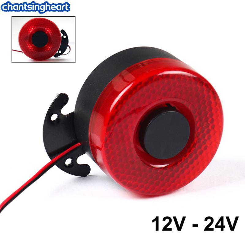 CHANT DC 12V-24V 105dB Sirene De Aviso Automático Sinal Sonoro Alarmes Buzinas Com LED Bip Reverso Buzina De Ar Para O C