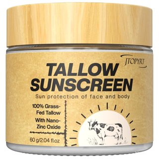 Protetor Solar BeefTallow: Sebo com Óxido de Zinco e Cera de Abelha - Proteção Hidratante para Peles Secas, Sensíveis e 