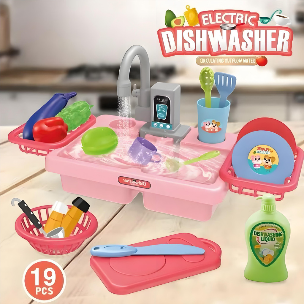 Brinquedo Cozinha Infantil Com Pia e Torneira Com Agua Que Funciona e Utensílios