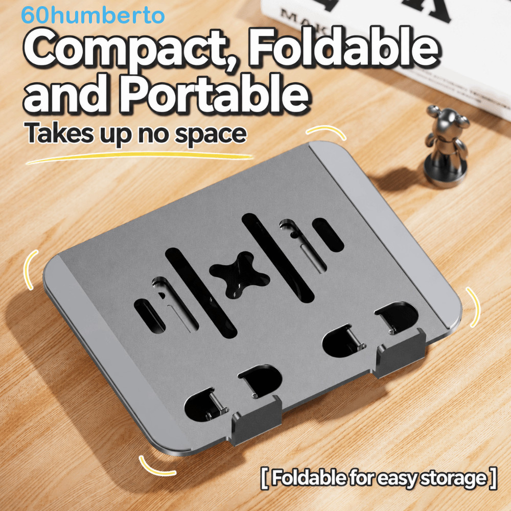 Suporte Para Tablet HUMBERTO , De Mesa Ajustável Em Aço Carbono Universal Portátil Dobrável