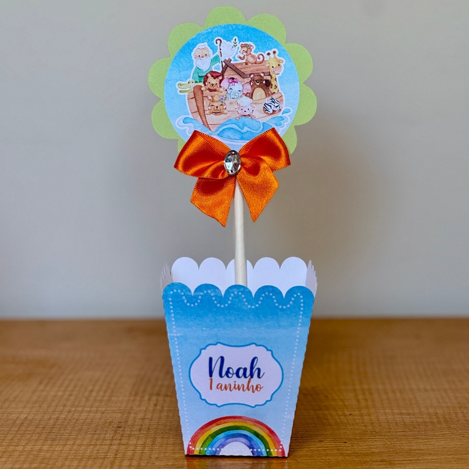 Cachepô  Centro de Mesa ARCA DE NOÉ MENINO Lembrancinhas para Festa Lembrancinhas personalizadas Festa Infantil