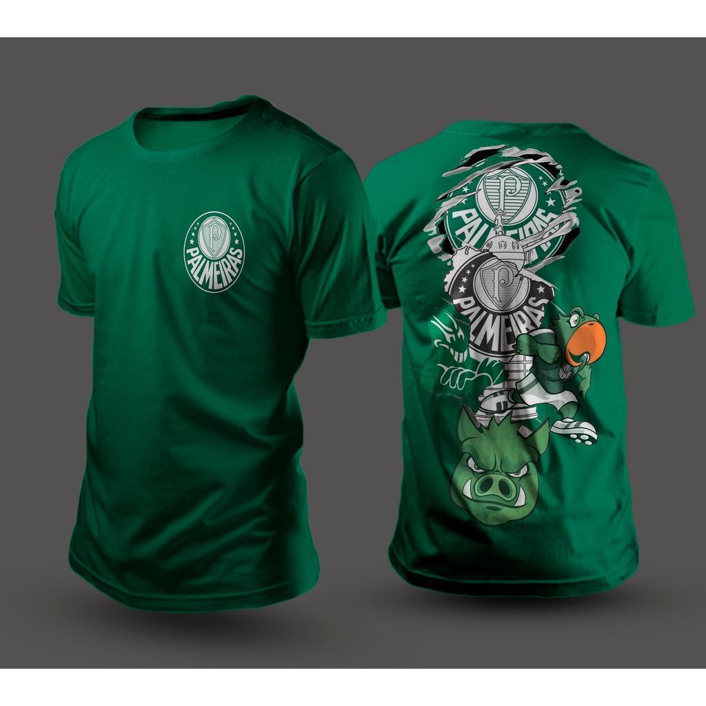 Camiseta Time Verdão Escudo Palmeiras Futebol Porco 100% Algodão Camisa Adulto Infantil Premium