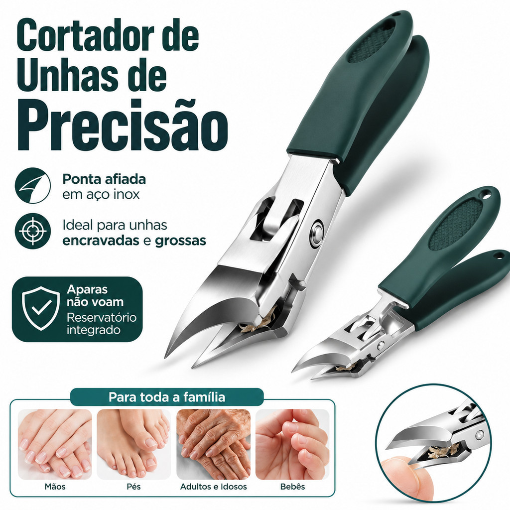 Cortador de Unhas Grande Diagonal Afiada