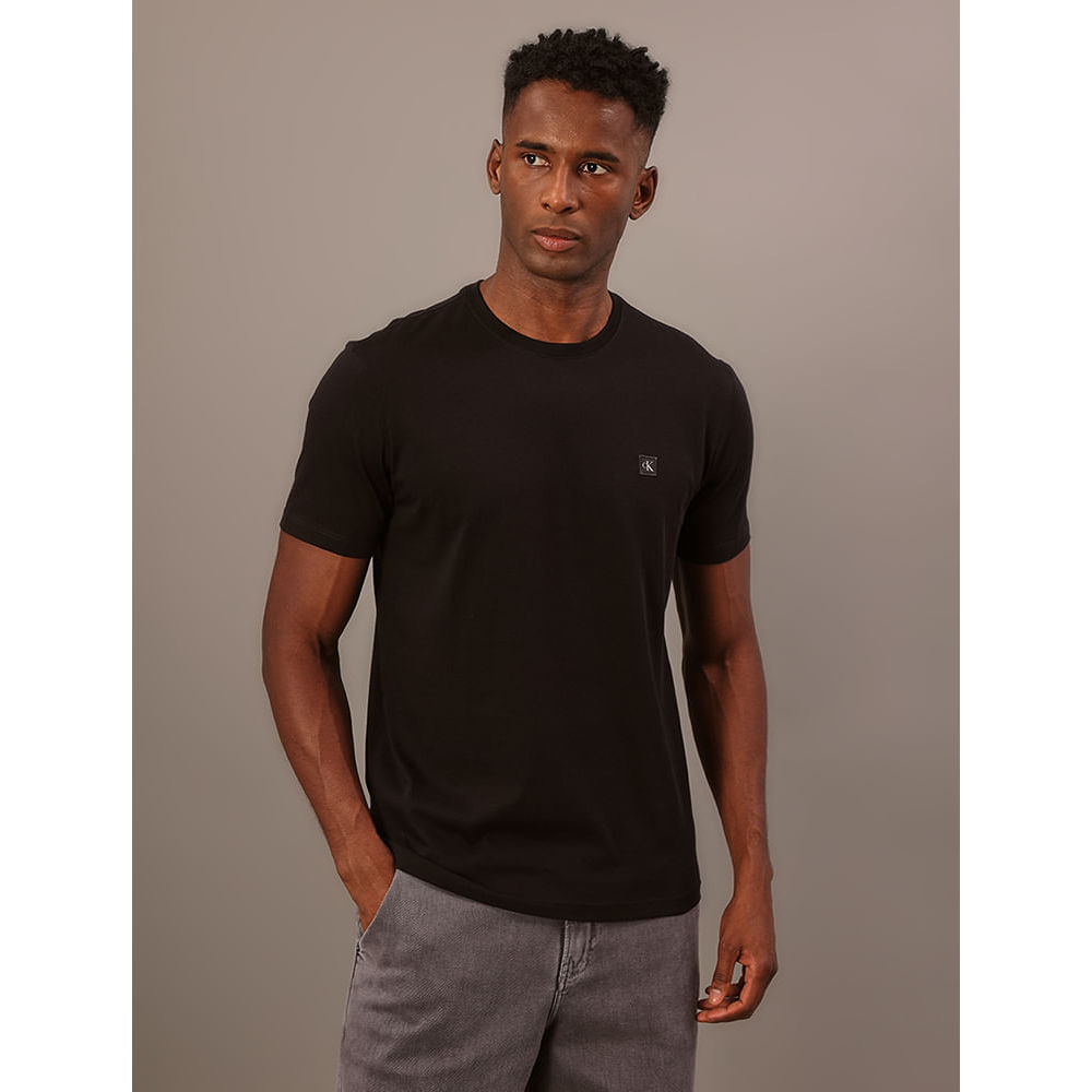 Imagem Camiseta Manga Curta Calvin Klein Jeans Masculino Patch - Preto