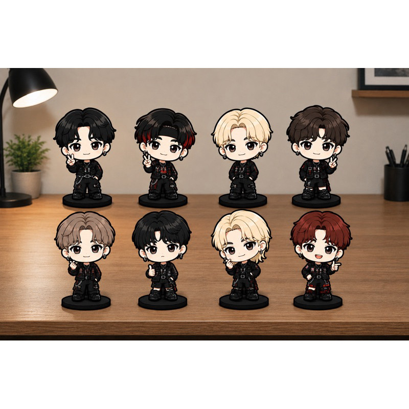 Kit 8 Totens Chibi Stray Kids - Decoração em MDF 4mm (Alta Qualidade)