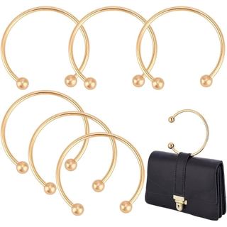 PH PandaHall 6 peças de alças de metal dourado para bolsas, 3,9 polegadas, alças semicirculares para bolsas, alças de re