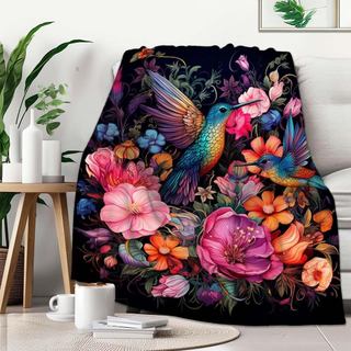 Manta Decorativa de Beija-Flor para Sofá, Cama ou Poltrona, Manta Macia com Estampa de Pássaro, Presente para Homens e M