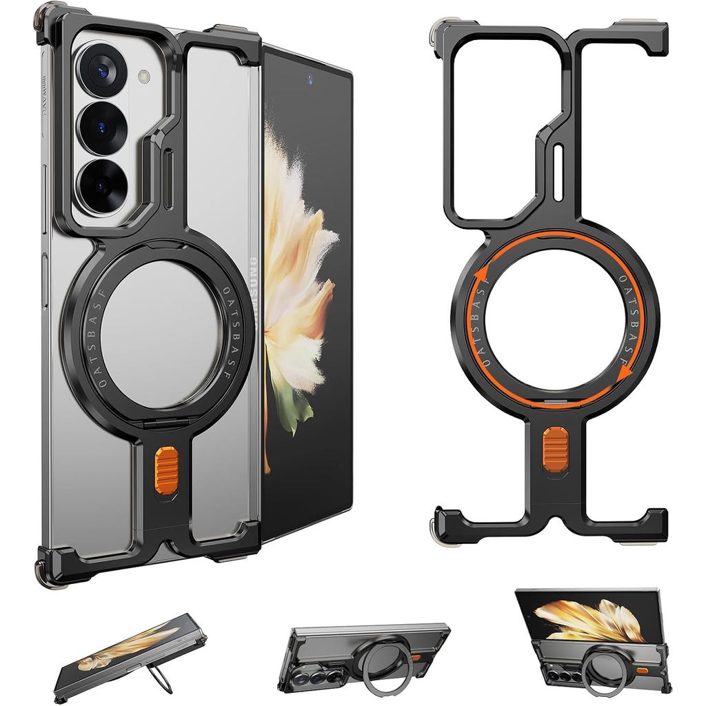 Capa para Samsung Galaxy Z Fold 7, com 360 graus ° Suporte Giratório com Anel Ma