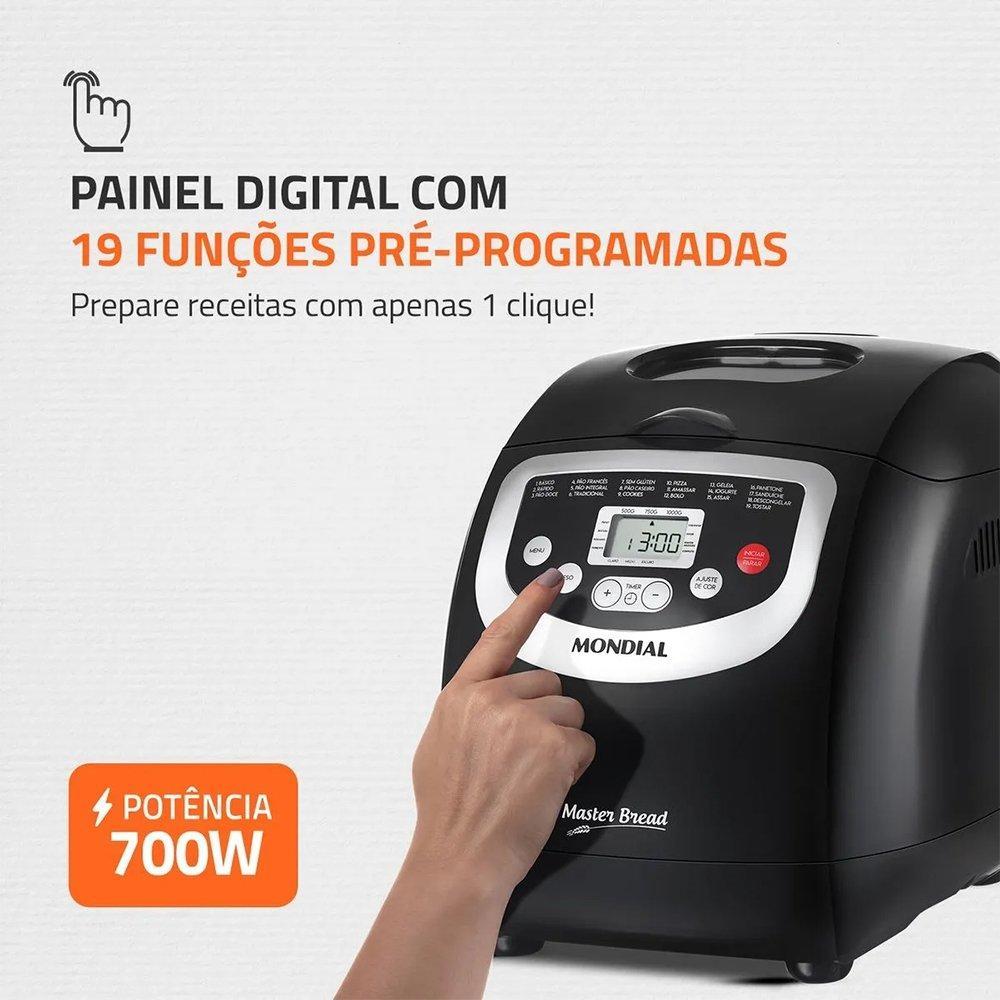 Panificadora com 9 Programas Mondial NPF-53 - Preto, 700W — imagem 2 de 2