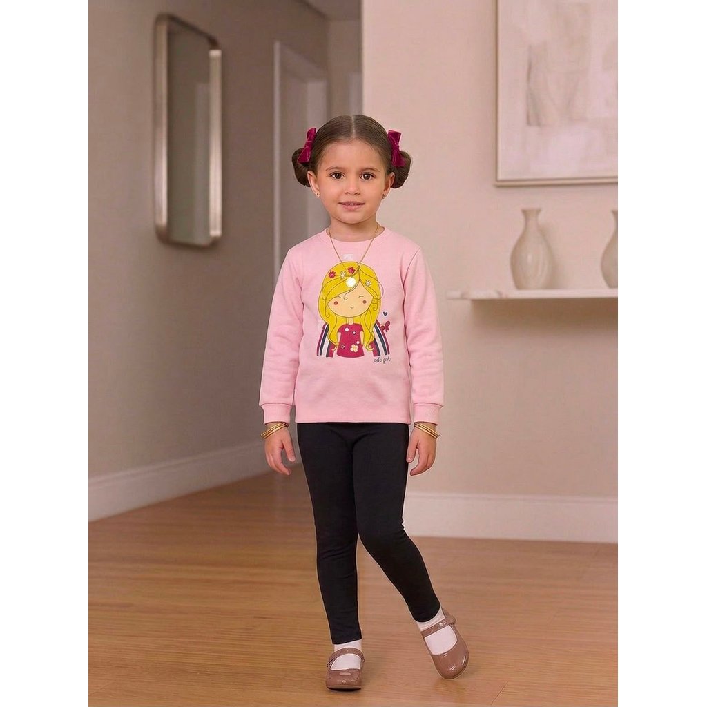 Conjunto juvenil Feminino menina inverno blusa moletinho + legging  tamanho 10