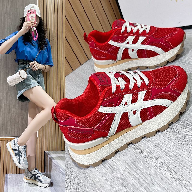 Grosso aumento orgasmo sapatos femininos sapatos de rede All-Match primavera outono sola sapatos femininos leve superfíc