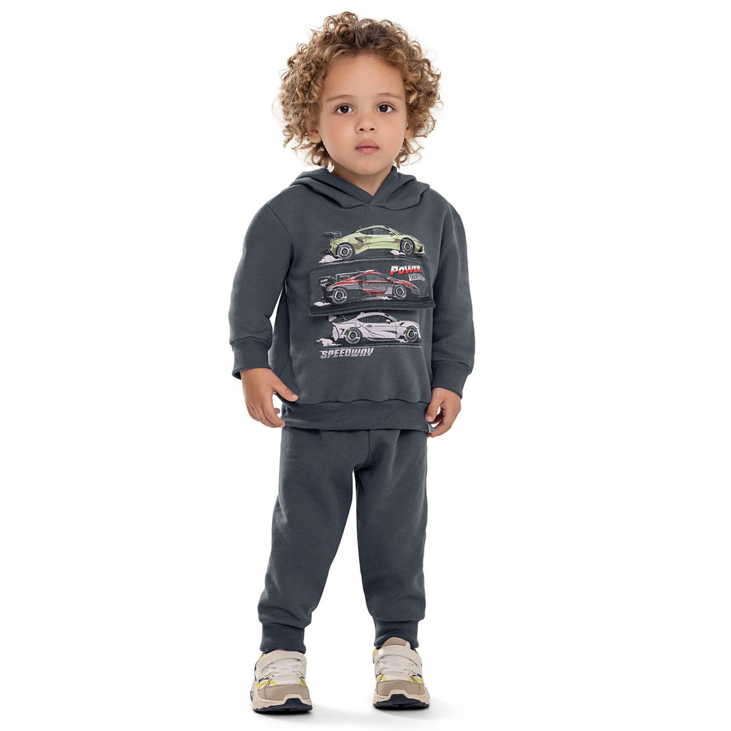 Conjunto Infantil Menino Interativo Carros Elian Cinza