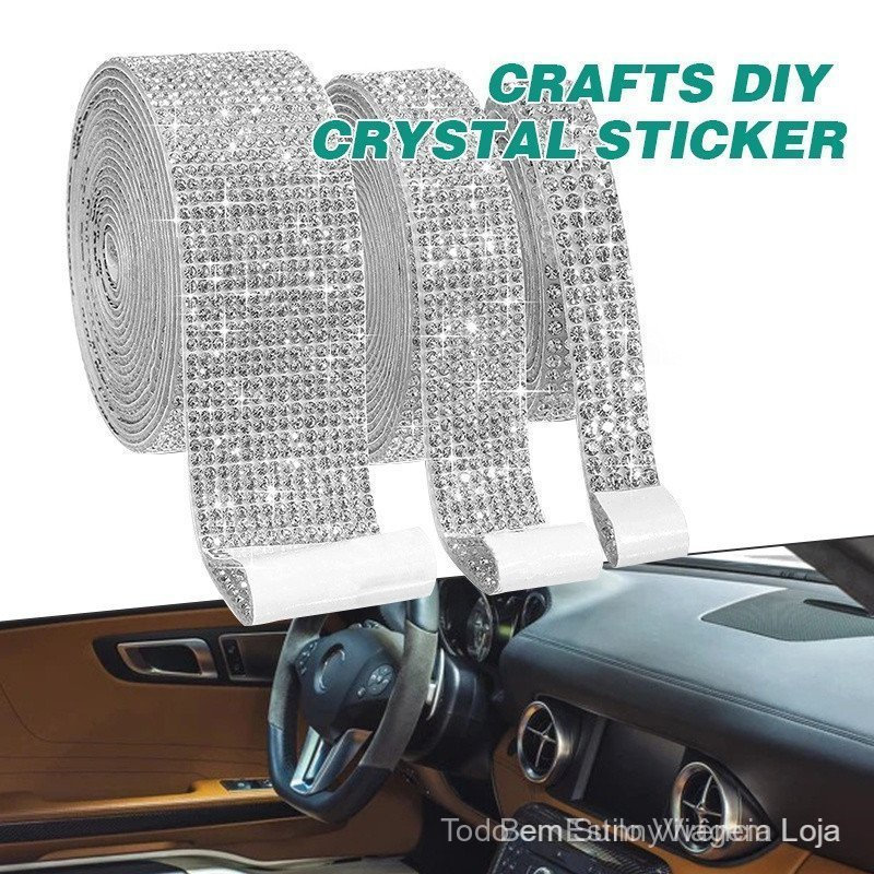 Auto-Adesivo De Cristal Strass Diamante Fita Autocolante DIY Artes Artesanato Decoração Do Telefone Carro