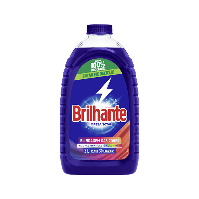 Brilhante Lava roupas líquido limpeza total 3L