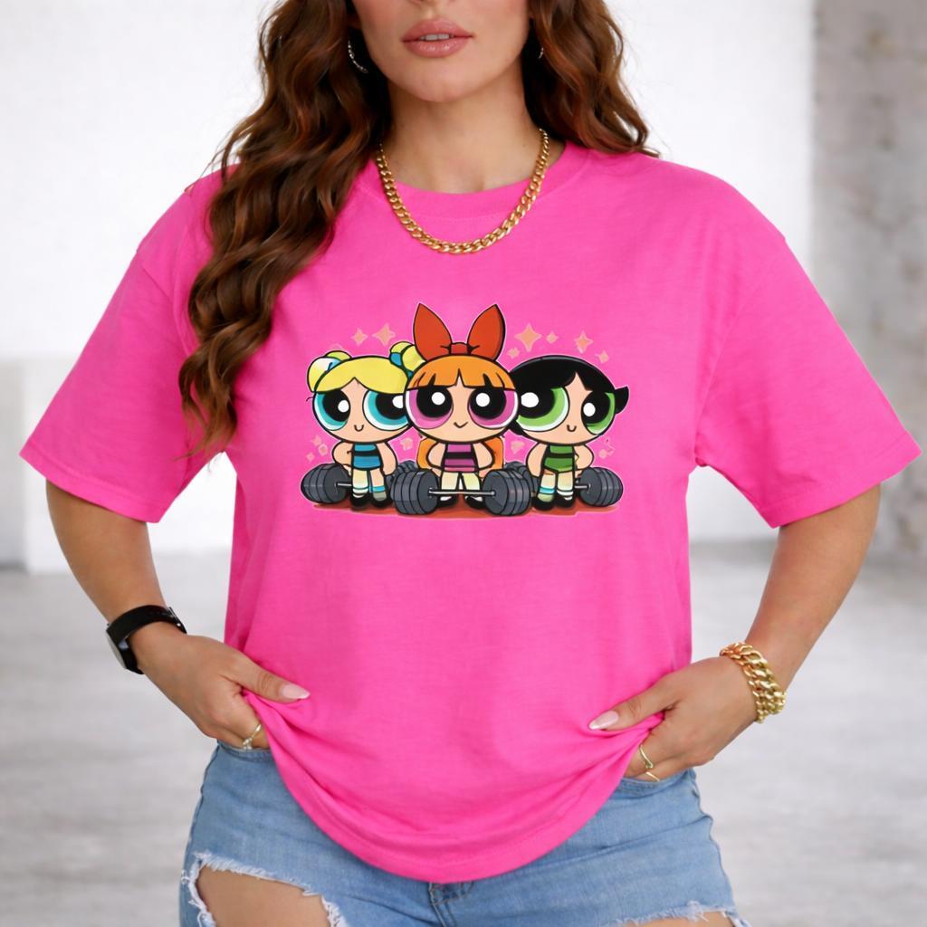 Camiseta Feminina Meninas Super Poderosas Docinho Lindinha Florzinha 100% Algodão Academia Fitness Treino