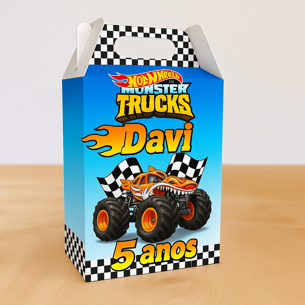 Caixa Maletinha Personalizada Trucks  Hotwheels / Lembrancinha / Festa Infantil / Aniversário