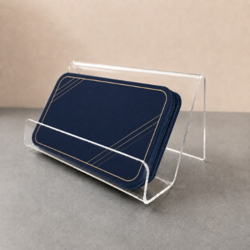 Porta Cartão Display de Visita em Acrílico Transparente para Mesa
