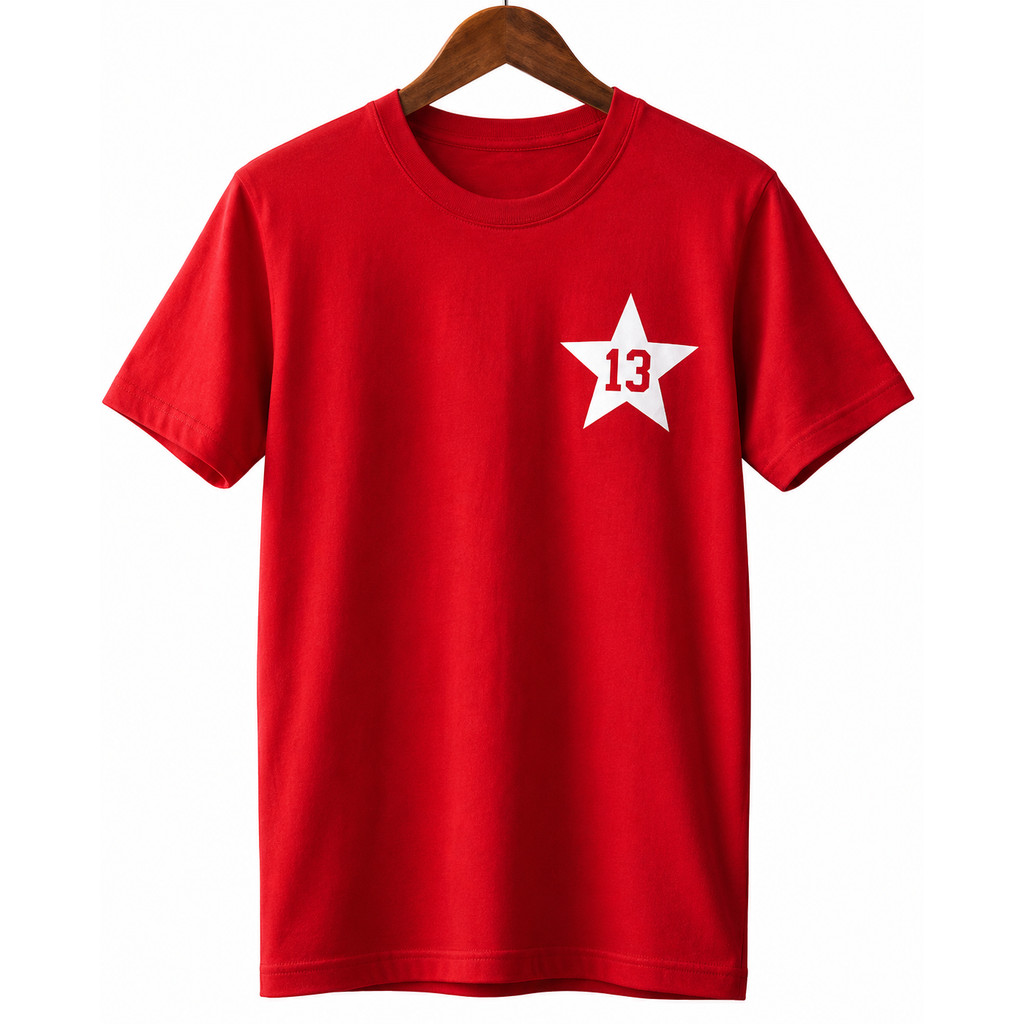 Camisa PT Esquerda Discreta Estrela LULA Algodão Premium Unissex Vermelha Premium Confortavel Estilosa