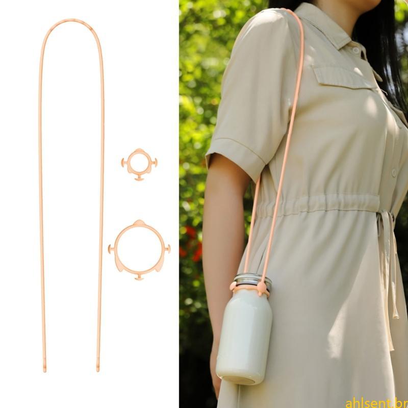 Toda A Garrafa Bebida Para Aventura Alça Ombro Ajustável Suporte Copo Silicone