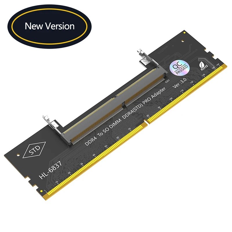 Adaptador de Memória DDR4 SO-DIMM para Desktop DIMM, Converte RAM DDR4 de Laptop para PC Desktop, Suporta 2133 2400 2666