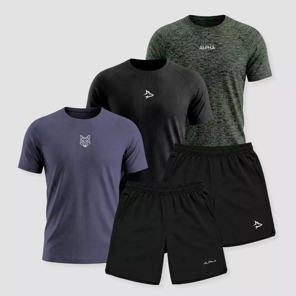 Kit 5 Peças Dry Academia Treino Esportes Alpha — imagem 1