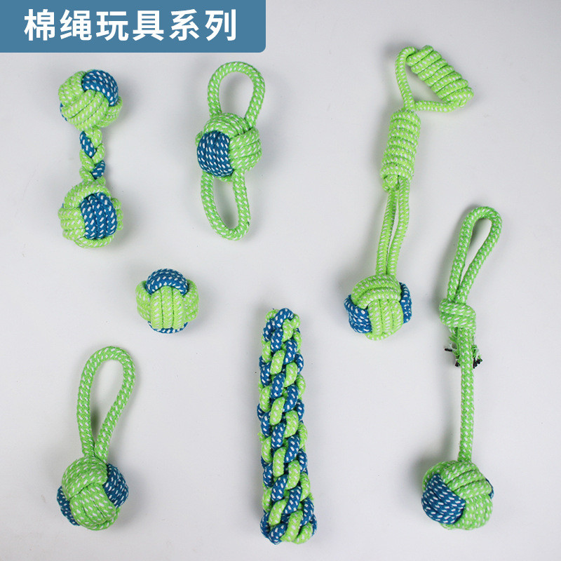 Brinquedo de corda de algodão para animais de estimação, brinquedo de tricô para mastigar Molar, brinquedo transfronteir