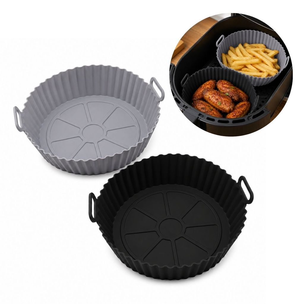 Forma de Silicone para Air Fryer – Kit com 2 Unidades Reutilizáveis