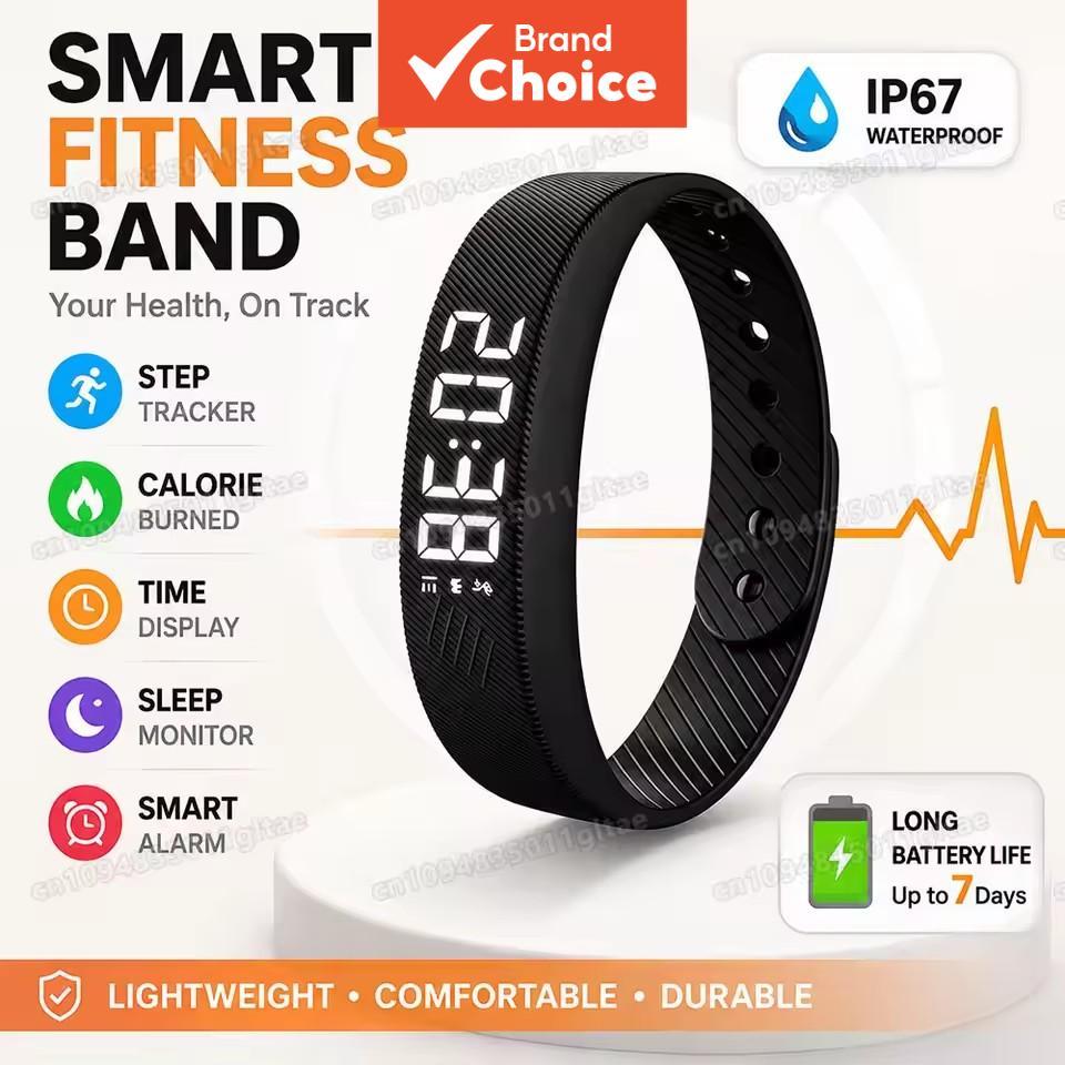 2026 Relógio Inteligente Novo Bracelete Digital LED à Prova D'água Relógio Inteligente com Contador de Passos