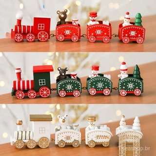 [Quente] Decoração De Natal 4 Nós Trem De Ornamento Para Crianças Navidad Noel Xmas Decor Ornamentos Do