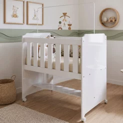 Mini Berço 100% MDF com Rodízios Yescasa Branco
