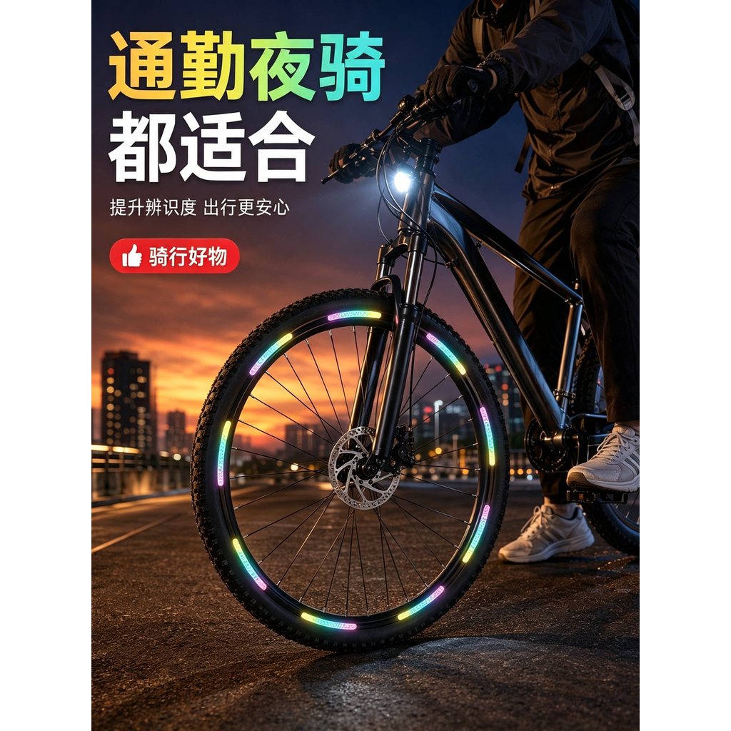 Noite tira reflexiva roda adesivo reflexivo elétrico crianças bicicleta equilíbrio auto-adesivo aviso adesivo