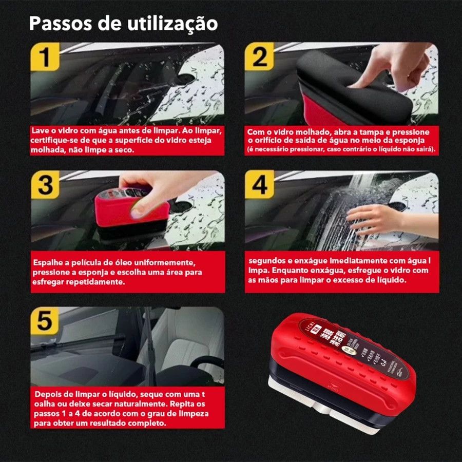Escova De Limpeza De Filme De Óleo Automotivo , Limpador De Vidro De Carro Pára-Brisa Evita Chuva E Nevoeiro , Capacidad — imagem 2 de 2