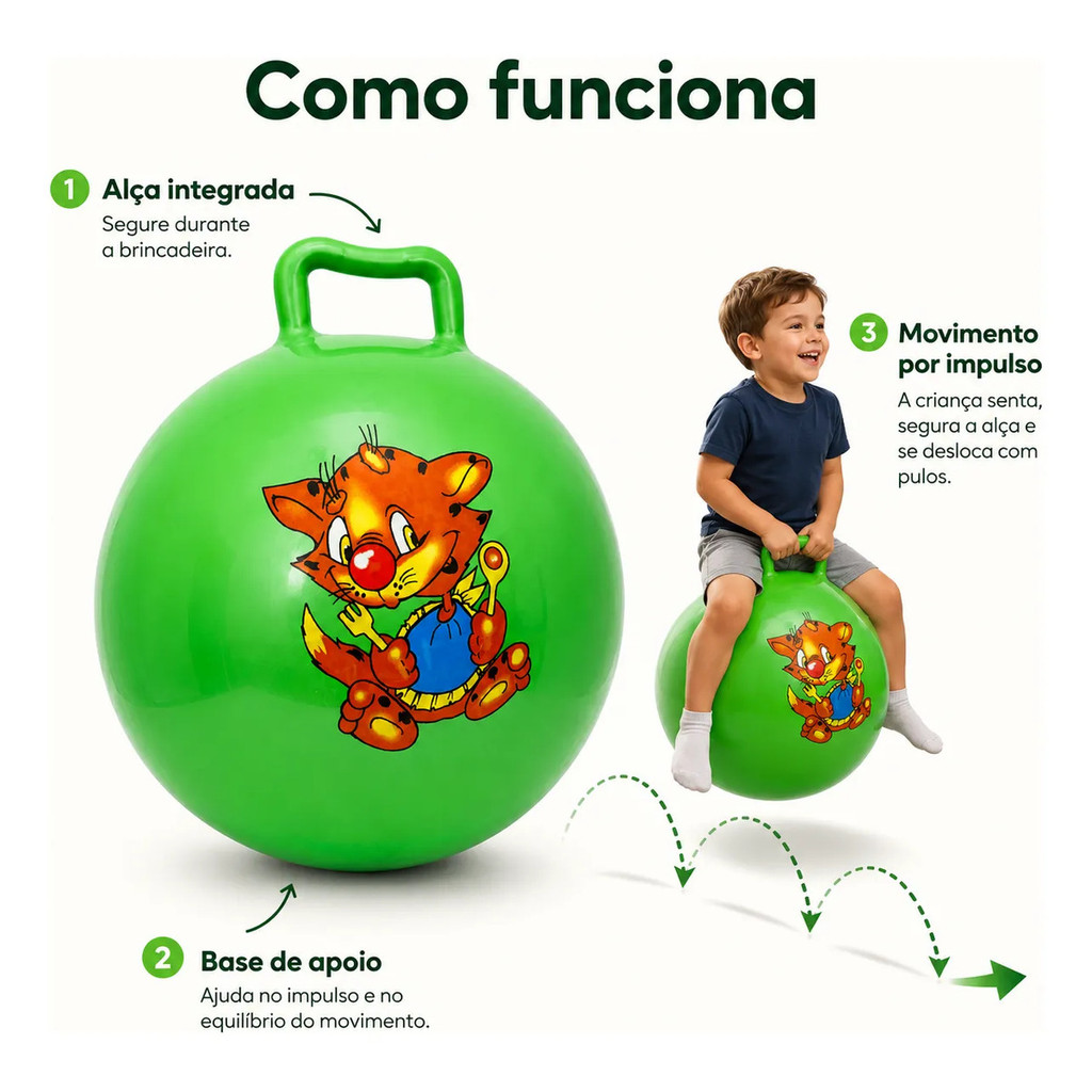 Bola Pula Pula Infantil 45cm Com Alça Reforçada Inflavel — imagem 2 de 2
