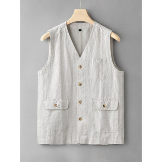 Colete de linho masculino exterior Wear primavera verão Casual solto colete sem mangas algodão linho colete masculino pa