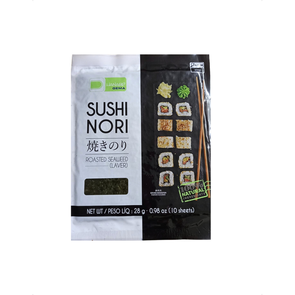Alga Marinha Nori para Sushi 10 folhas 28g Hanaro