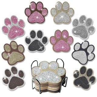 Kit De Porta-Copos Para Pintura De Diamante-10 Peças De Pata De Cachorro DIY De Arte Com Suporte Decoração De Casa