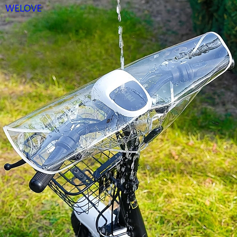 < WL > Capa De Chuva Flexível De PVC Para Bicicleta Elétrica-Protetor De Guiador E Painel À Prova D'água Scooter Pequena