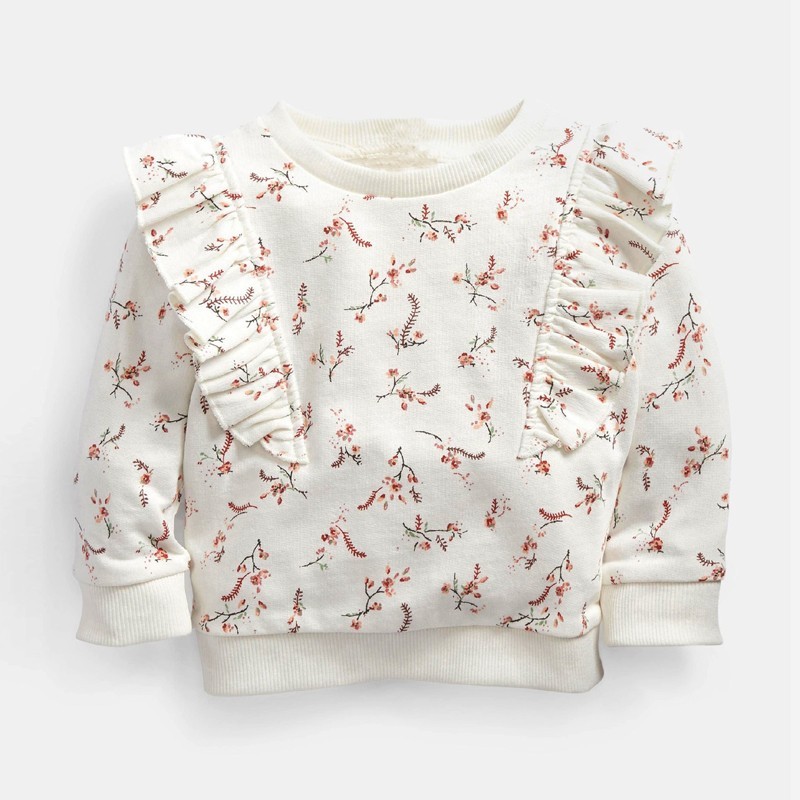 Meninas branco manga comprida pulôver moletom bebê primavera outono roupas pequenas crianças Floral camiseta topos camis