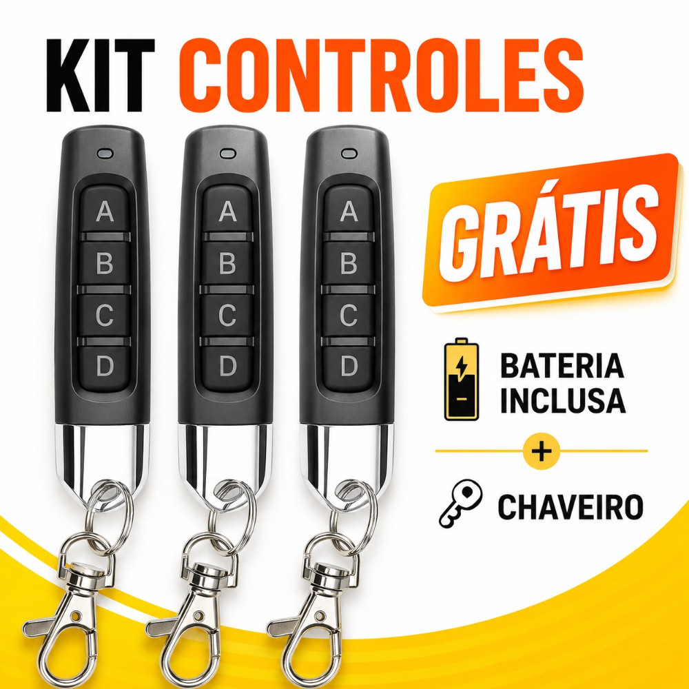 Controle de Portão Eletrônico Automático 433 Mhz Slim 4 em 1