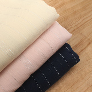 Bege rosa azul fino transparente plissado com fio de prata listrado fio de algodão tecido saia roupas infantis blusa art