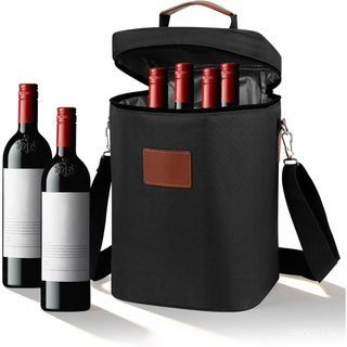 Bolsa Térmica para Vinho, Suporte para 4 Garrafas de Vinho, Bolsa de Transporte Acolchoada para Viagem com Alça e Correi