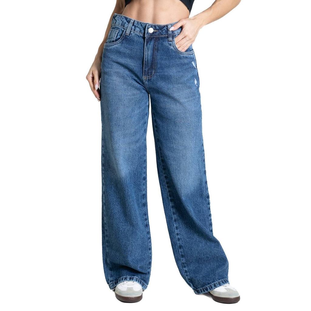 Calça Jeans Sawary Wide Leg Petit - 283818